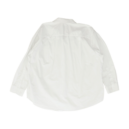White Solid Long Sleeve Button Down