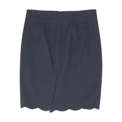 Navy Solid Midi Skirt