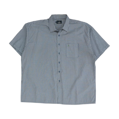 Blue Plaid Short Sleeve Button Down