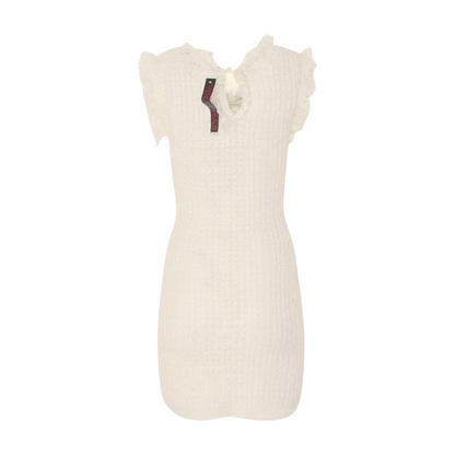 Beige Check Mini Dress