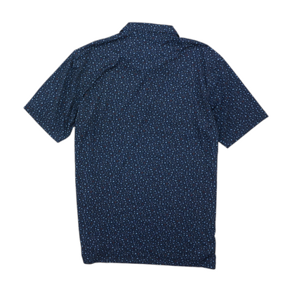 Navy Graphic Short Sleeve Polo