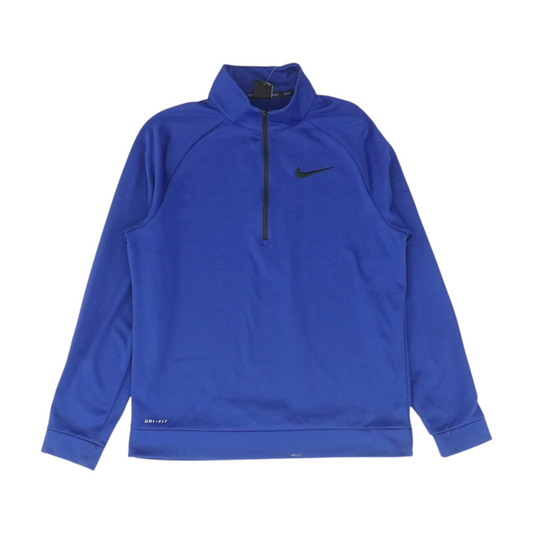 Blue Solid 1/4 Zip Pullover