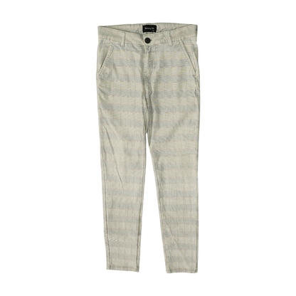 Beige Plaid Slim Pants
