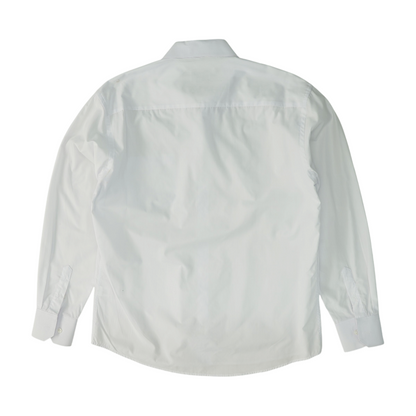 White Solid Long Sleeve Button Down