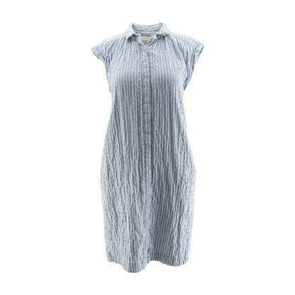 Blue Striped Midi Dress