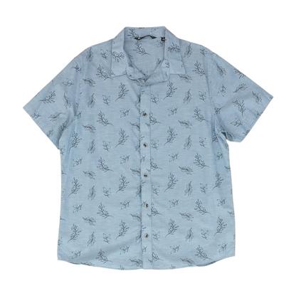 Blue Print Short Sleeve Button Down