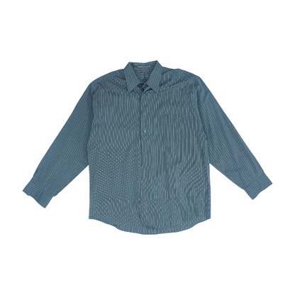 Green Striped Long Sleeve Button Down
