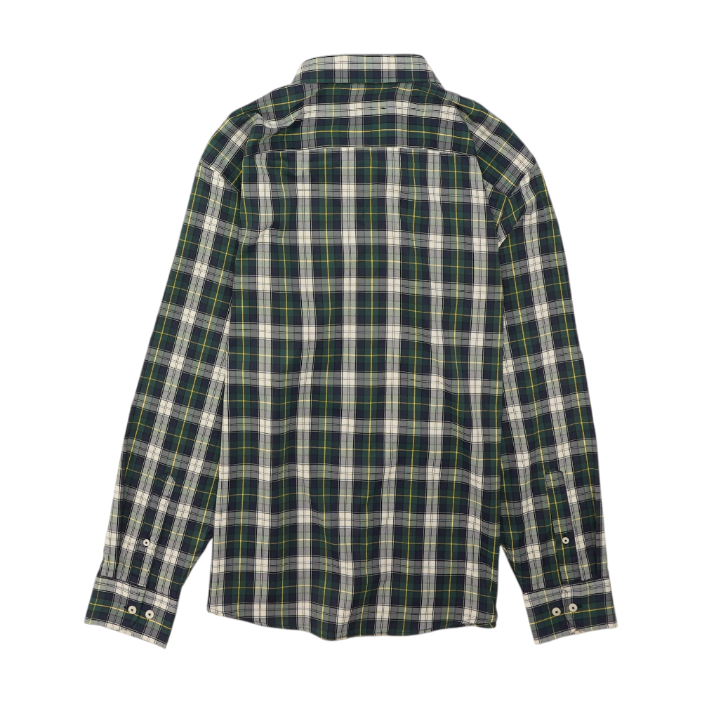 Green Plaid Long Sleeve Button Down