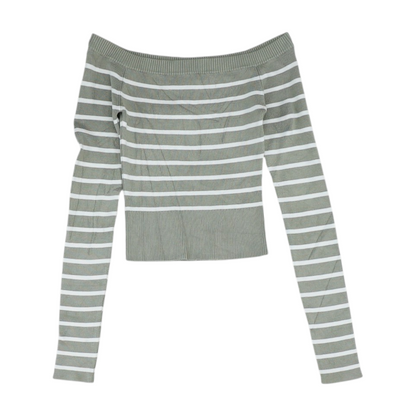 Green Striped Pullover Sweater