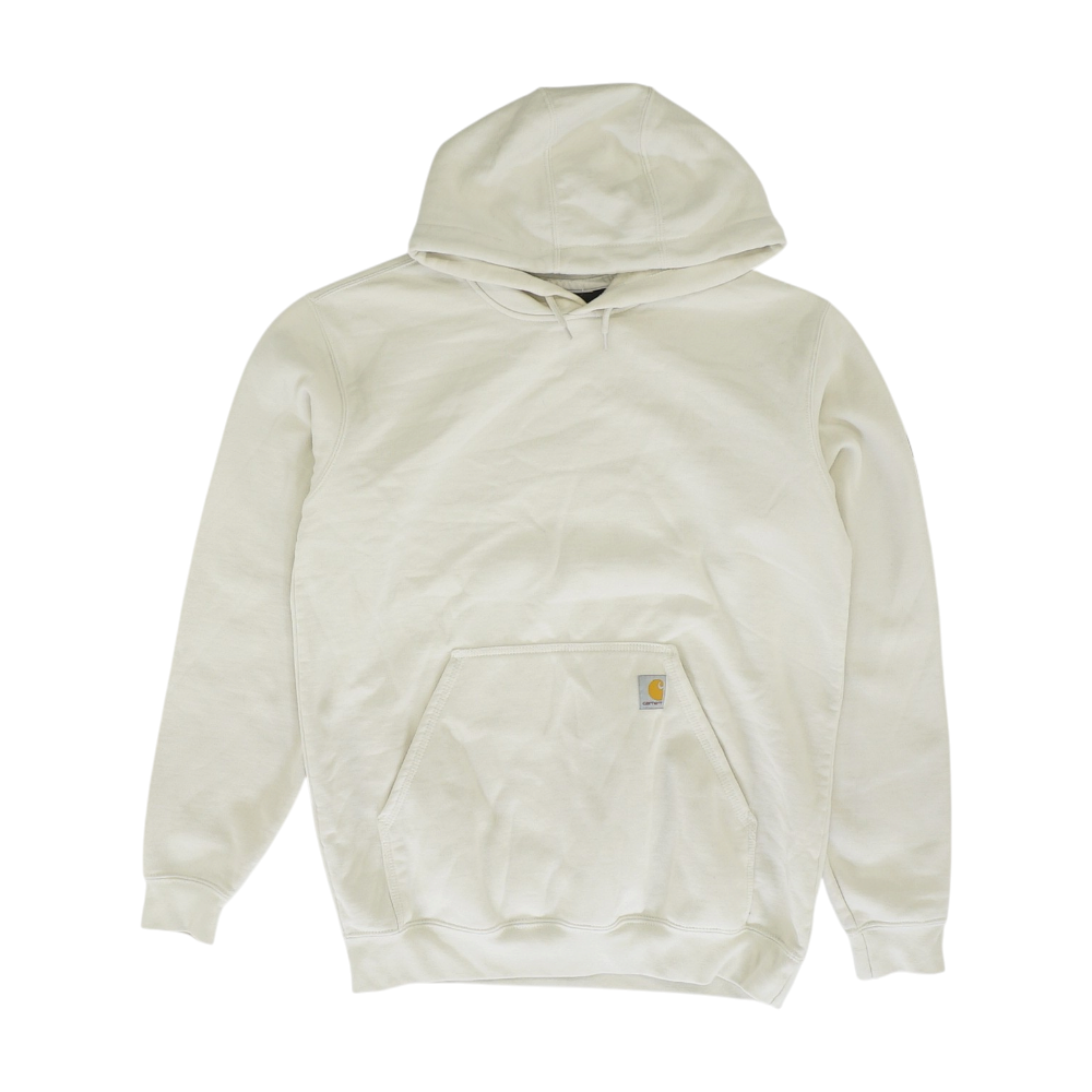 Beige Solid Hoodie Pullover