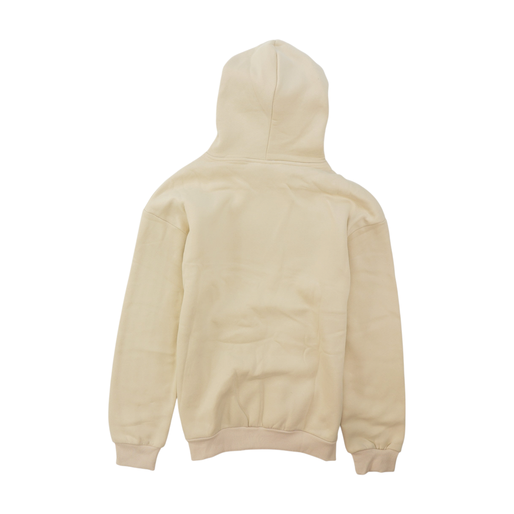 Beige Solid Hoodie Pullover
