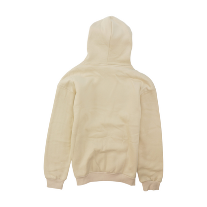 Beige Solid Hoodie Pullover