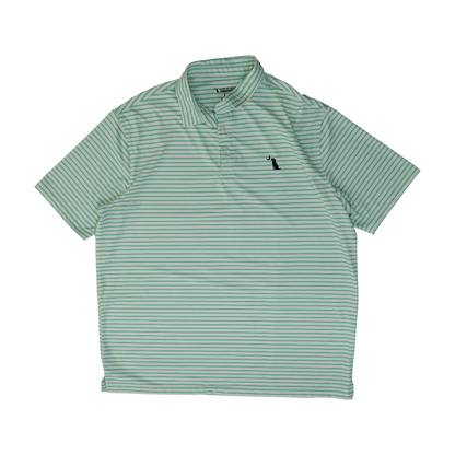 Green Striped Short Sleeve Polo