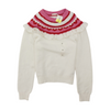 White Color Block Pullover Sweater