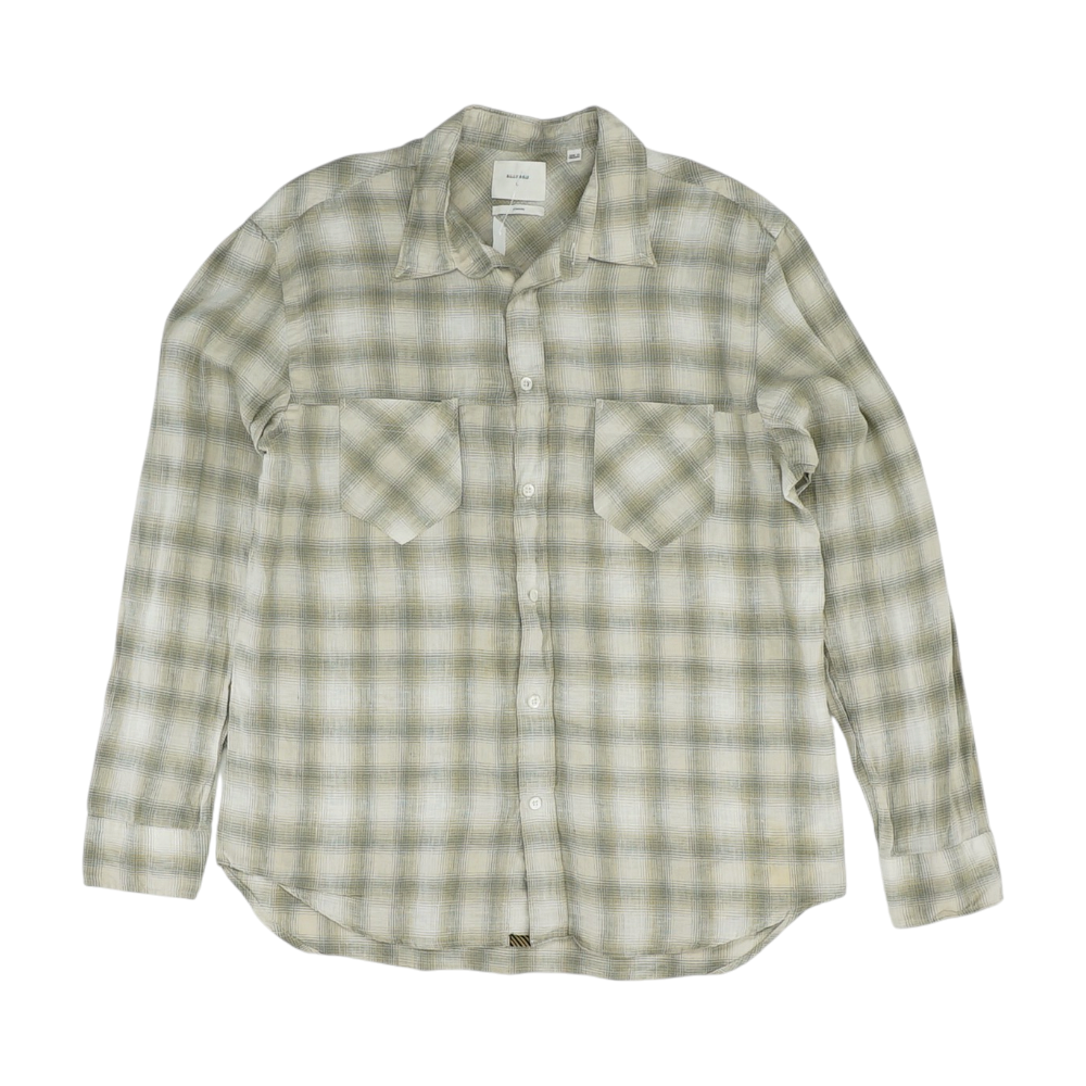 Beige Check Long Sleeve Button Down