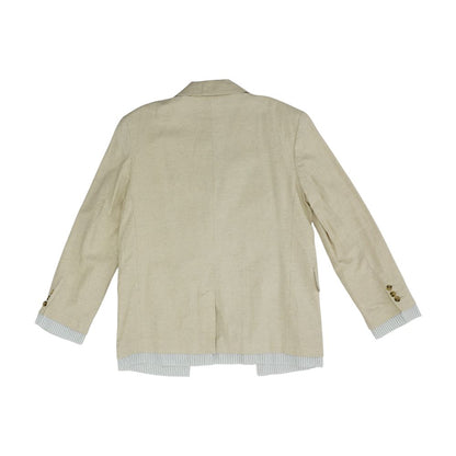 Beige Solid Blazer