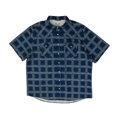 Blue Abstract Outdoor Button Down