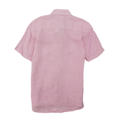 Pink Solid Short Sleeve Button Down