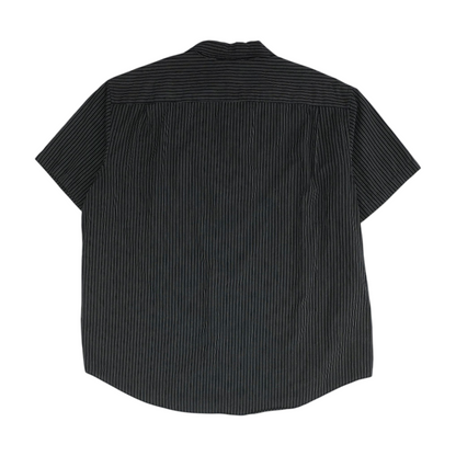 Black Striped Short Sleeve Button Down