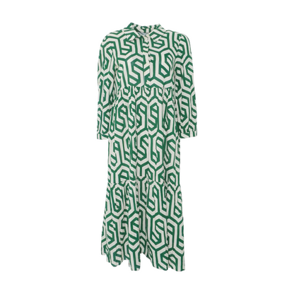 Green Abstract Midi Dress