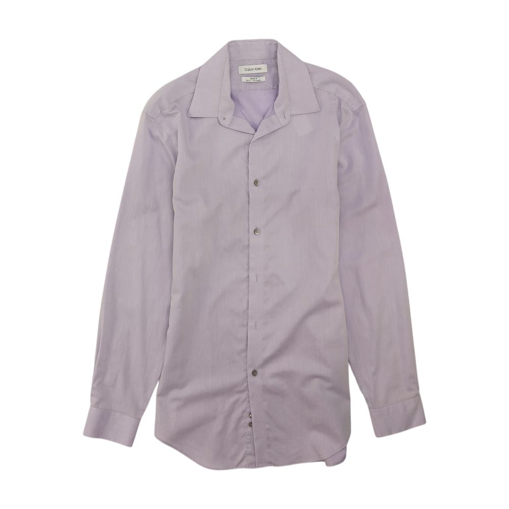 Purple Solid Long Sleeve Button Down