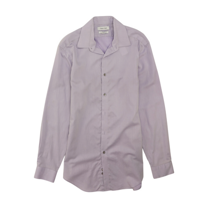 Purple Solid Long Sleeve Button Down
