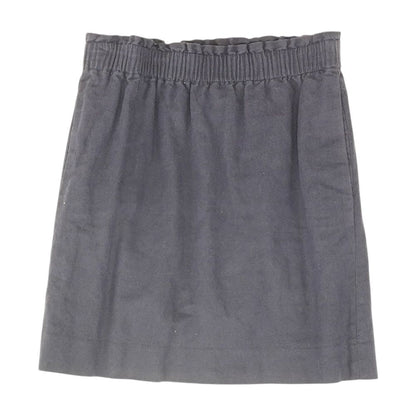 Navy Solid Midi Skirt