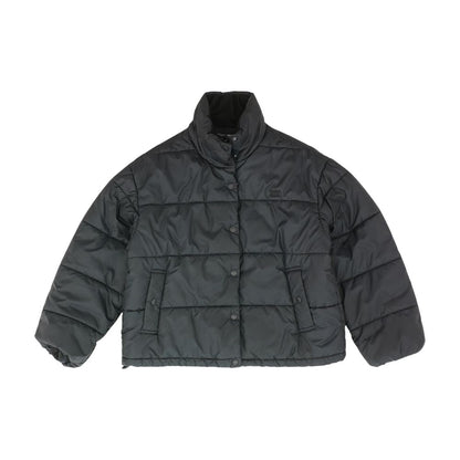 Black Solid Puffer Jacket