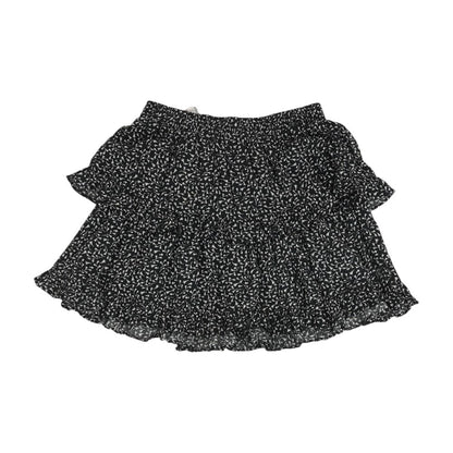 Black Floral Mini Skirt