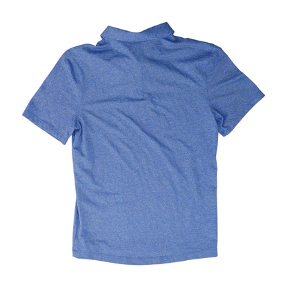 Blue Solid Short Sleeve Polo