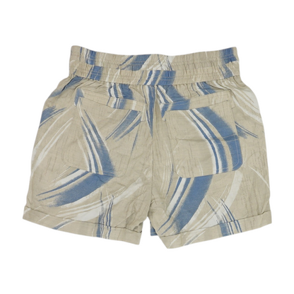 Beige Print Knit Shorts