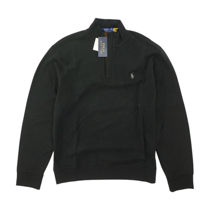 Black Solid 1/4 Zip Pullover
