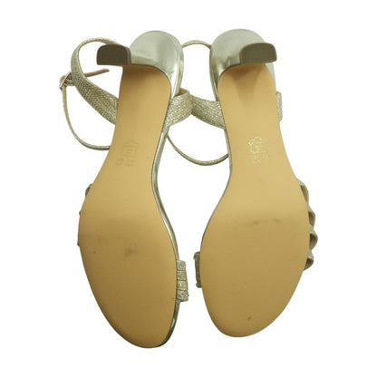 Gold Block Heel Sandals
