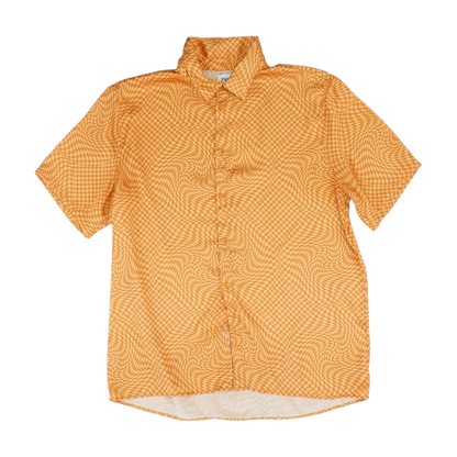 Orange Check Short Sleeve Button Down