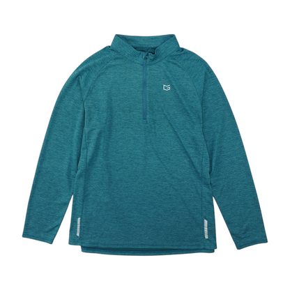 Teal Solid 1/4 Zip Pullover