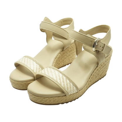 Beige Wedged Sandals