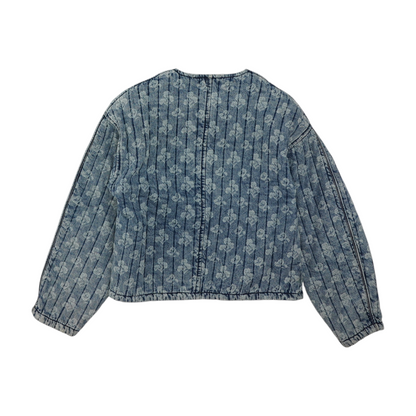 Blue Floral Denim Jacket