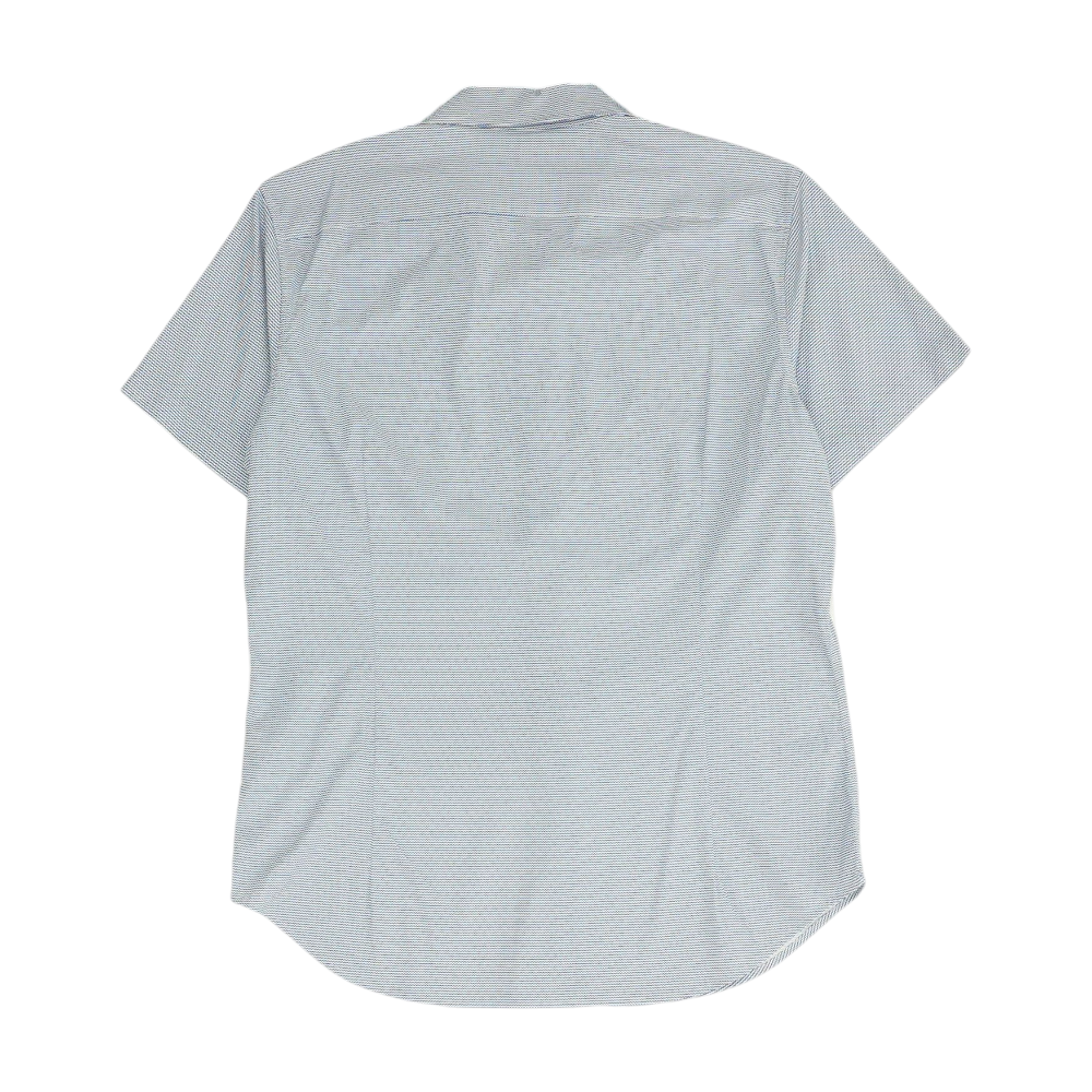 Blue Chevron Short Sleeve Button Down