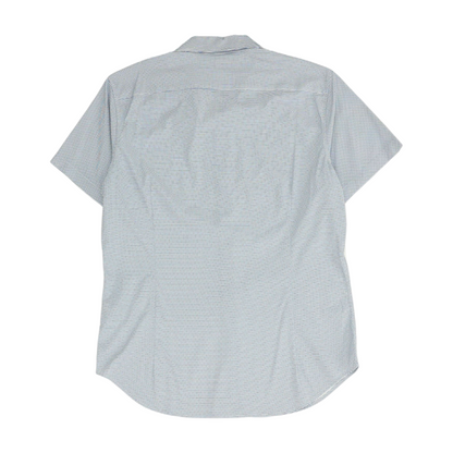 Blue Chevron Short Sleeve Button Down