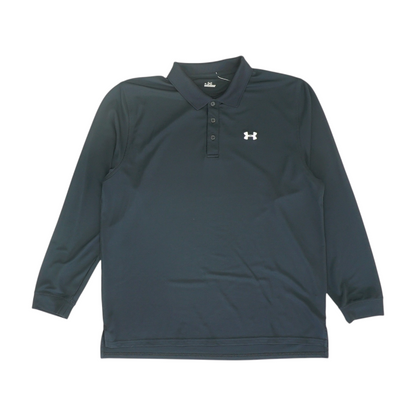 Black Solid Long Sleeve Polo