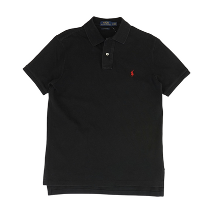 Black Solid Short Sleeve Polo