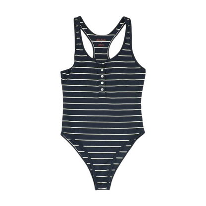 Navy Striped Bodysuit Blouse