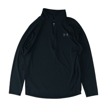 Black Solid 1/4 Zip Pullover