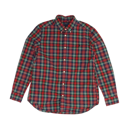 Red Plaid Long Sleeve Button Down