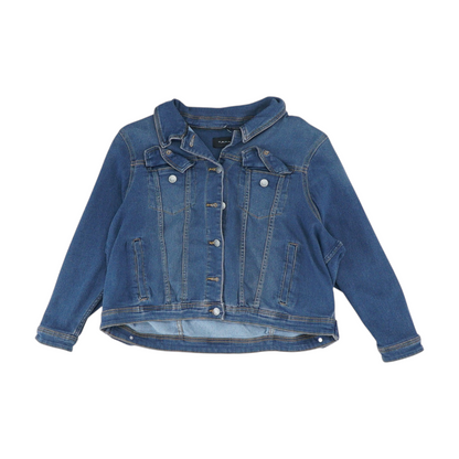 Blue Petite Solid Denim Jacket