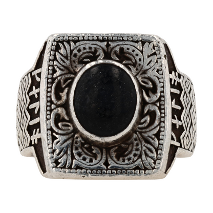 Sterling Silver Black Stone Statement Ring