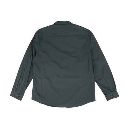 Black Print Long Sleeve Button Down