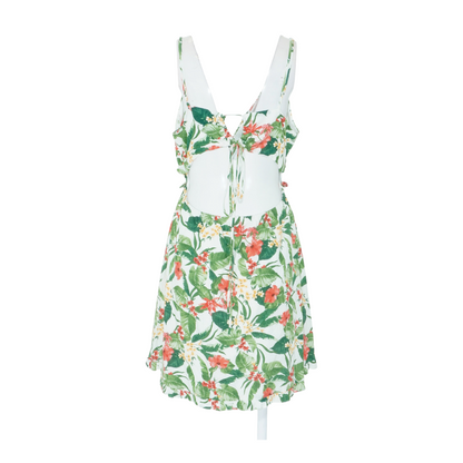 White Floral Midi Dress