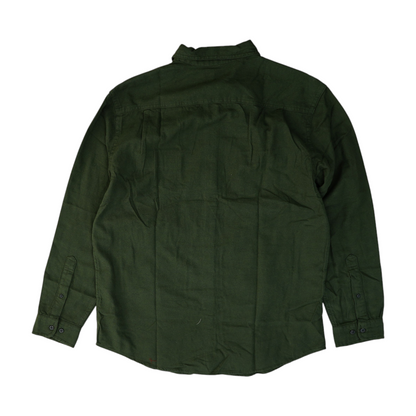 Green Solid Flannel Button Down