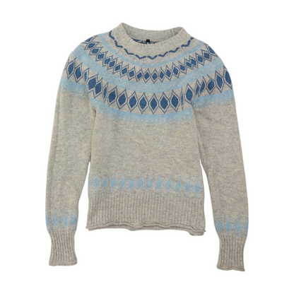 Gray Print Pullover Sweater